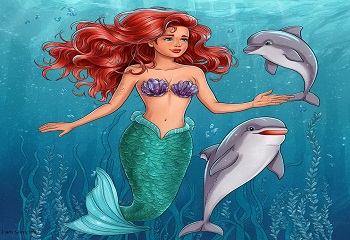 Easy mermaid coloring pages