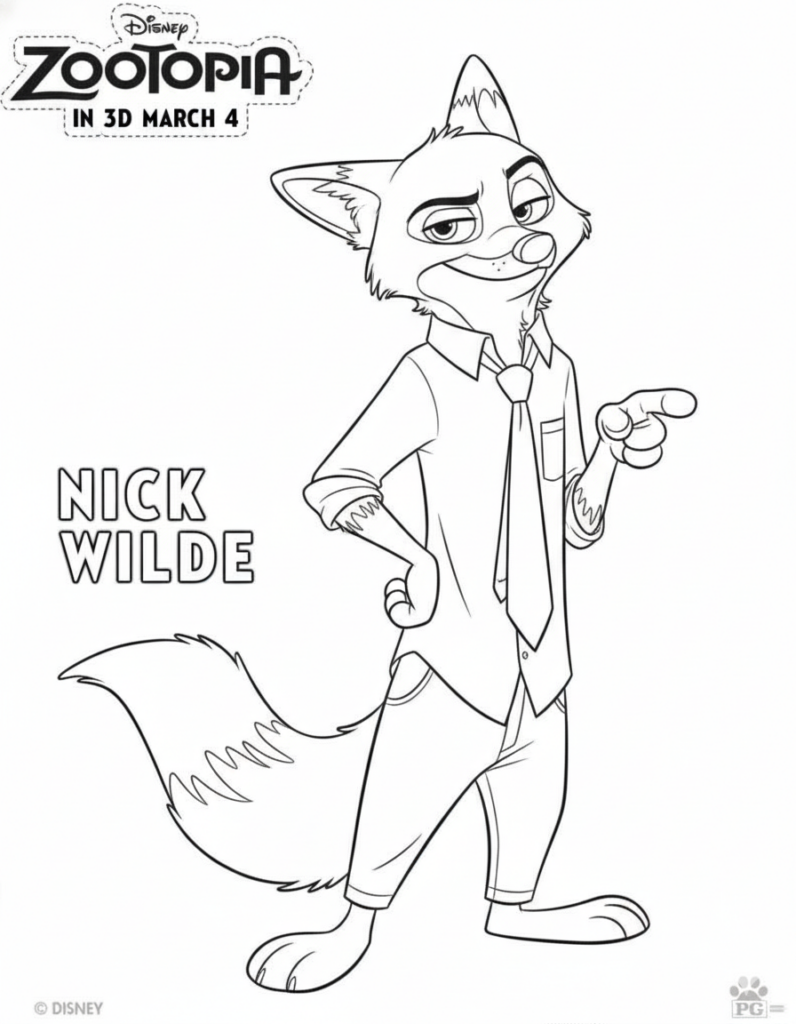 Zootopia Coloring Pages: A Creative Adventure for All Ages Trang To Mau Zootopia 1 796x1024