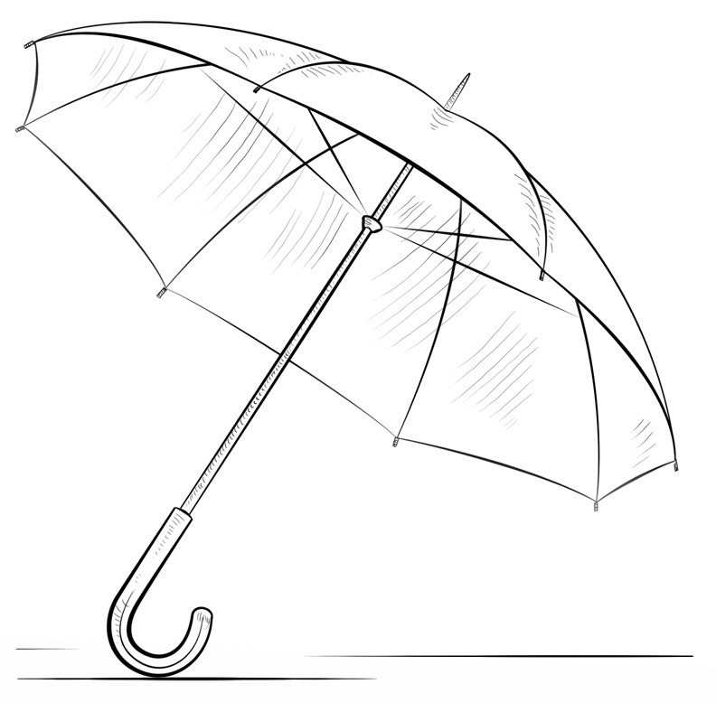 Umbrella coloring page